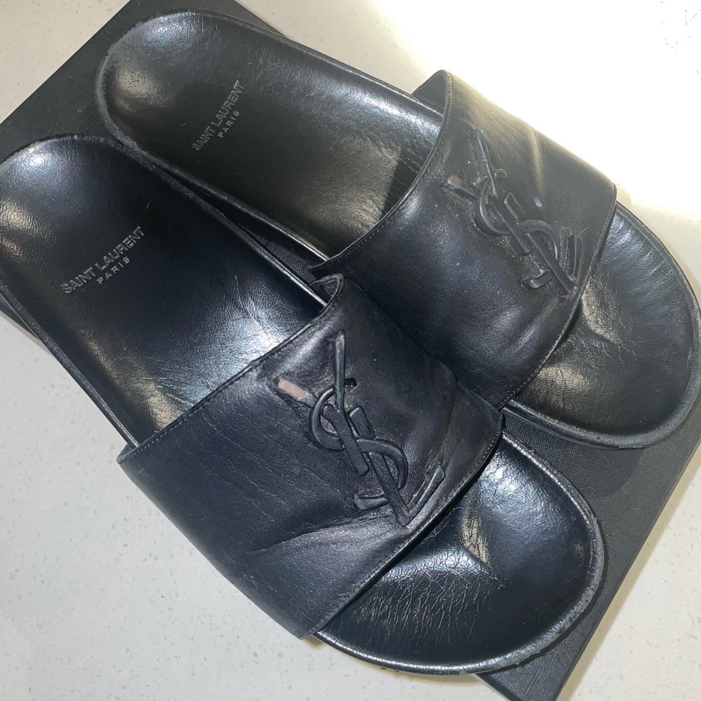 Authentic Saint Laurent slides